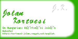 jolan kortvesi business card